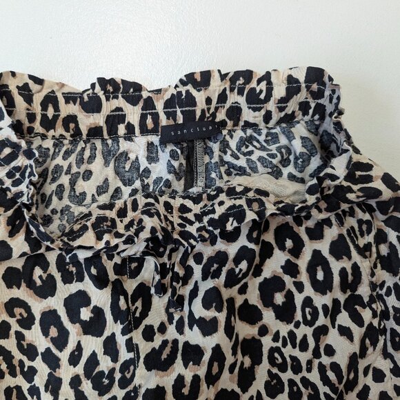 Sanctuary On Repeat Leopard Print Drawstring Linen Blend Shorts *Size Small - Picture 11 of 11